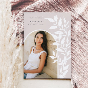 Delicate Leaves   Photo Graduation Announcement