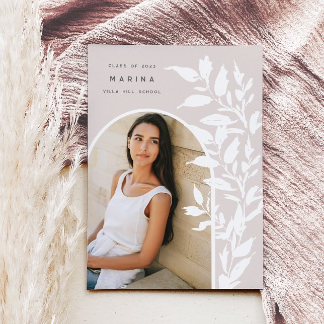 Delicate Leaves | Photo Graduation Announcement (Creator Uploaded)