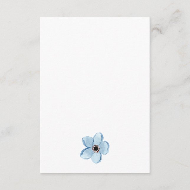 delicate light blue flower enclosure card (Front)
