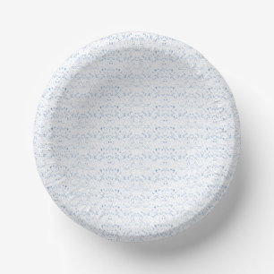 Delicate, light-blue patterned design repeating on paper plate