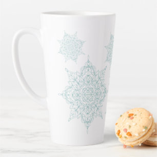 Delicate Light Blue Snowflakes Latte Mug