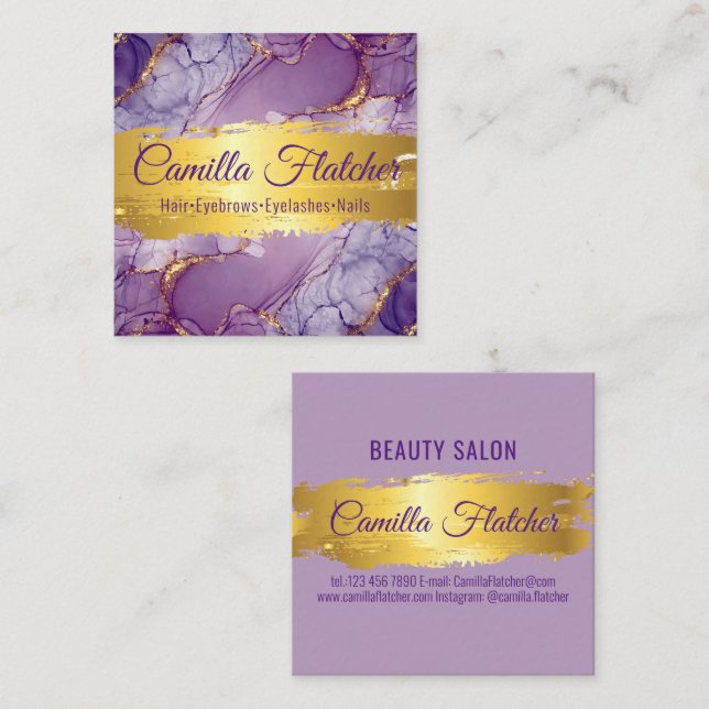 Delicate Lilac Watercolor Appointment Card (Front/Back)