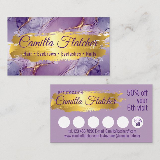 Delicate Lilac Watercolor Business Card (Front/Back)