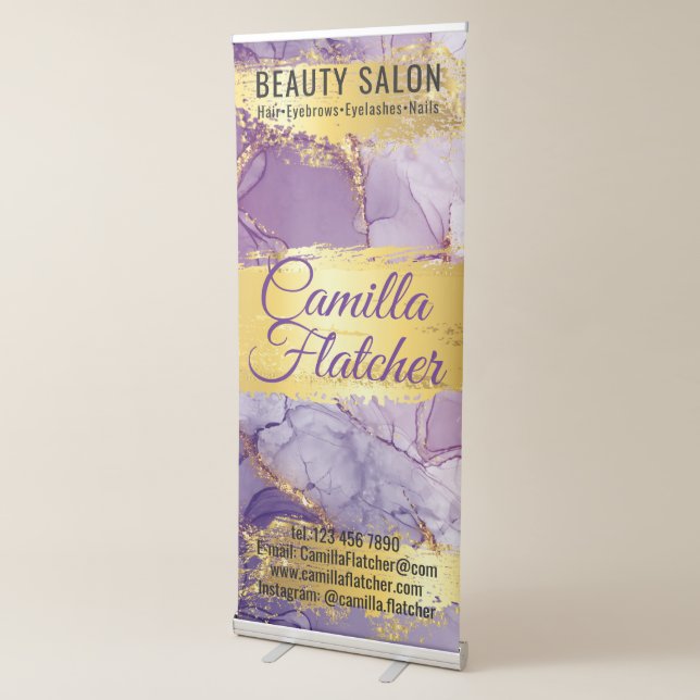 Delicate Lilac Watercolor Retractable Banner (3/4)