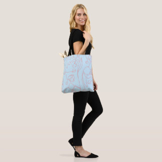 Delicate Line Blooms Tote Bag