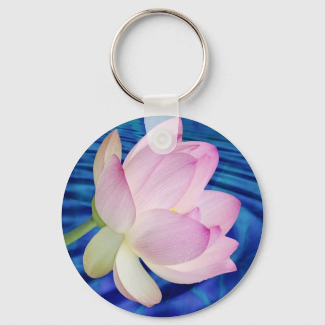 Delicate Lotus flower and meaning Key Ring (Front)