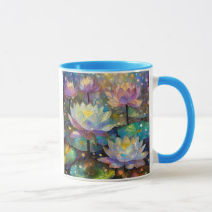 Delicate Lotus Flowers Blossoming in the Snow Mug
