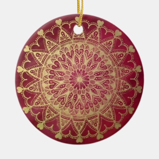 Delicate Love Circle Ceramic Tree Decoration (Front)