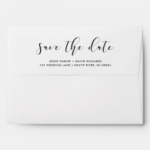 Delicate Love   Elegant Calligraphy Save the Date Envelope