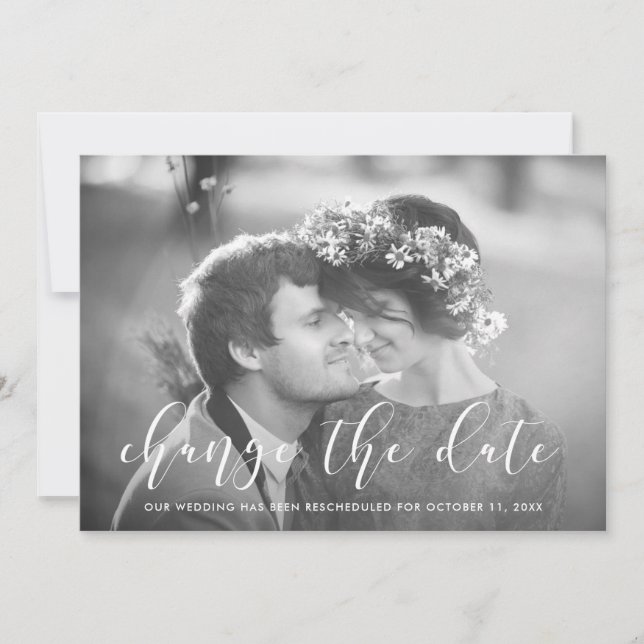 Delicate Love | Photo Wedding Change the Date Announcement (Front)