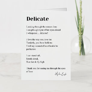 Delicate Love Poem Poetry  Foil Greeting Card