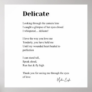 Delicate Love Poem Poetry Wall Art Poster Decor 