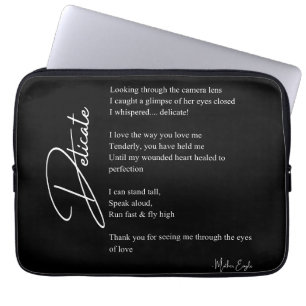 Delicate Love Poem Poetry Wall Art Poster Decor Laptop Sleeve