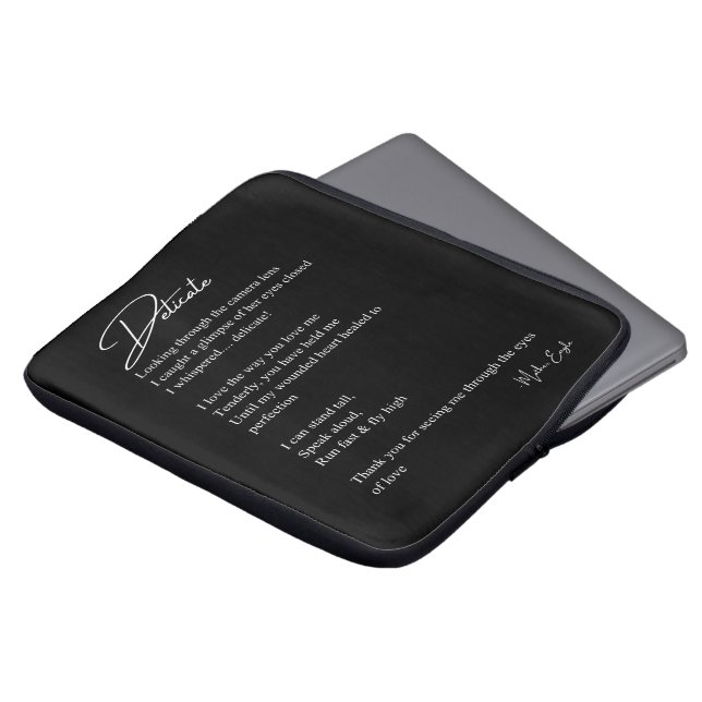 Delicate Love Poem Poetry Wall Art Poster Decor  Laptop Sleeve (Front Top)