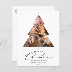 Delicate Marry Christmas Holiday Save The Date Announcement Postcard
