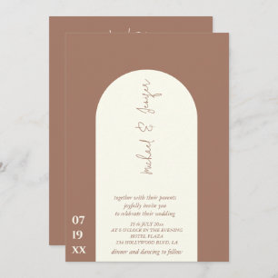 Delicate minimalist elegant arch all in one invitation