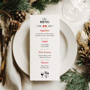 Delicate Modern Black and White Wedding Menu