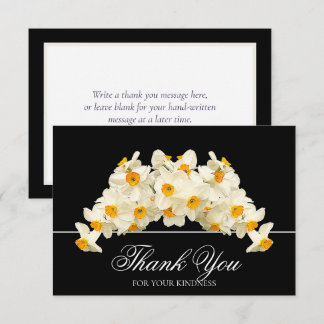 Delicate Modern Spring Daffodils Floral Thank You Card