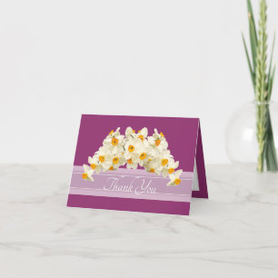 Delicate Modern Spring Daffodils Floral Thank You Card