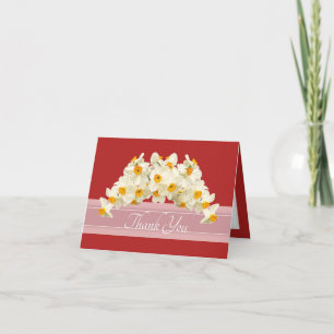 Delicate Modern Spring Daffodils Floral Thank You Card