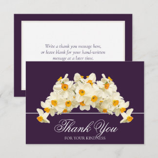 Delicate Modern Spring Daffodils Floral Thank You Card