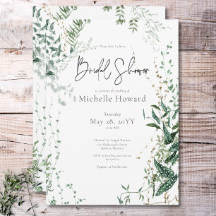 Delicate Modern Tropical Rainforest Bridal Shower Invitation