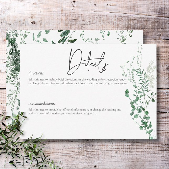 Delicate Modern Tropical Rainforest Foliage Enclosure Card (Delicate Modern Tropical Rainforest Foliage Details Enclosure Card)