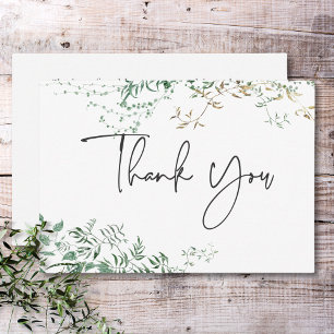 Delicate Modern Tropical Rainforest Foliage Thank You Card