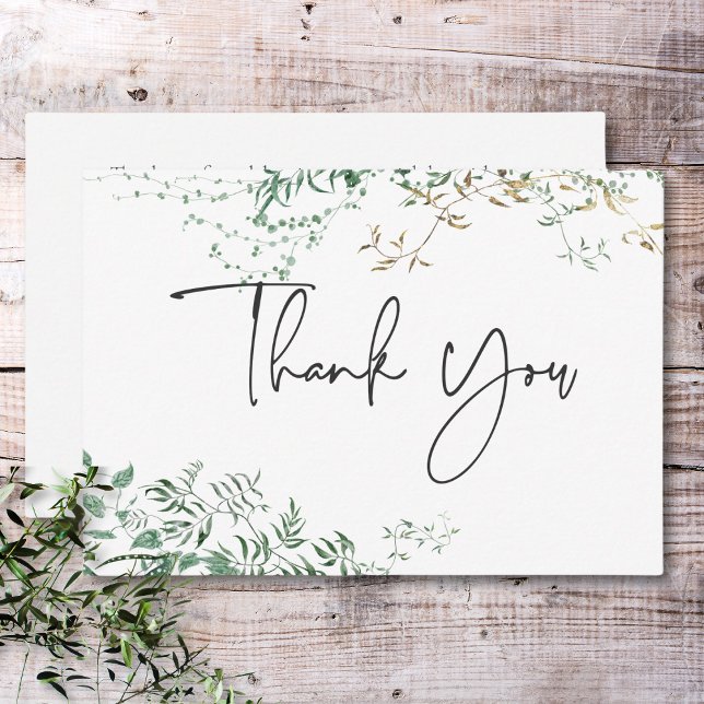 Delicate Modern Tropical Rainforest Foliage Thank You Card (Delicate Modern Tropical Rainforest Foliage Thank You Card)