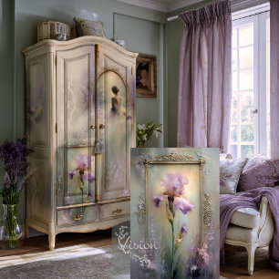 Delicate Moments Purple Iris Gold Ornate Frame Tissue Paper