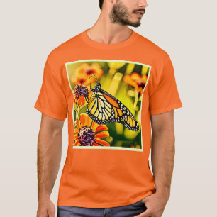 Delicate Monarch Butterfly Bloom Design T-Shirt