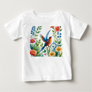 Delicate Nature Garden Watercolour with a beautifu Baby T-Shirt