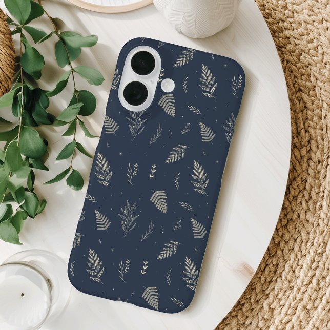 Delicate Neutral Botanical Leaves Pattern Case-Mate iPhone Case (Creator Uploaded)
