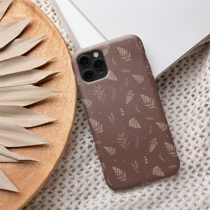 Delicate Neutral Botanical Leaves Pattern iPhone 16 Case