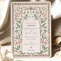 Delicate Nouveau Wedding Dragonfly Floral