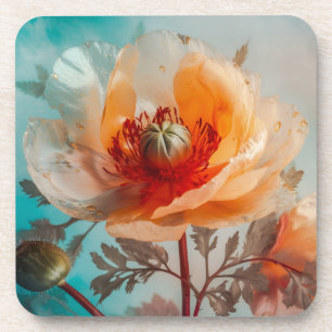 Delicate Orange Flower Coaster