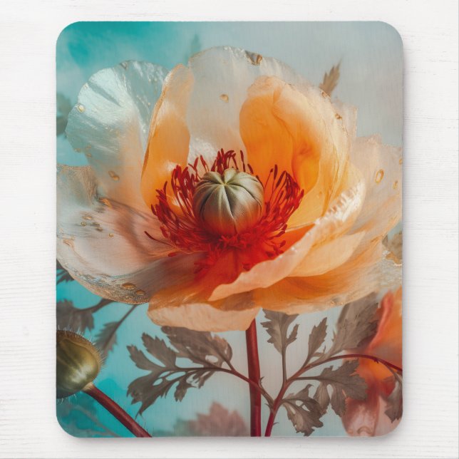 Delicate Orange Flower  Mouse Mat (Front)