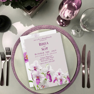 Delicate Orchid Brunch Rehearsal Invitation