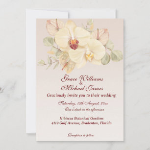 Delicate Orchid Flower Wedding Invitation