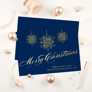 Delicate Ornaments Merry Christmas Business Foil Holiday Card
