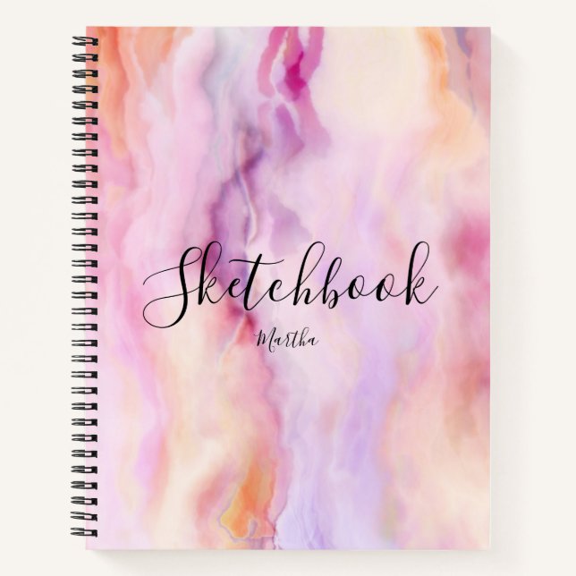 Delicate Painted Artistic Elegant Sketchbook Notebook (Front)