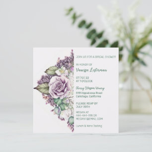 Delicate Painted Floral Bridal Shower Invitation