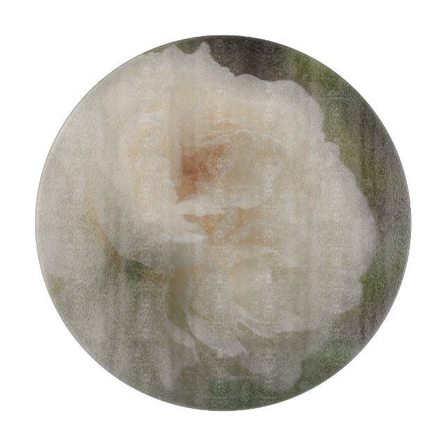 Delicate Pale Rose In Bloom Flower Cutting Board (Front)