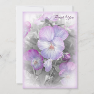 Delicate Pansies Blank Thank You Card