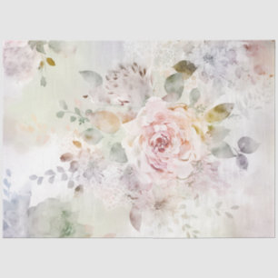 Delicate Pastel Floral Peonies Tissue Paper