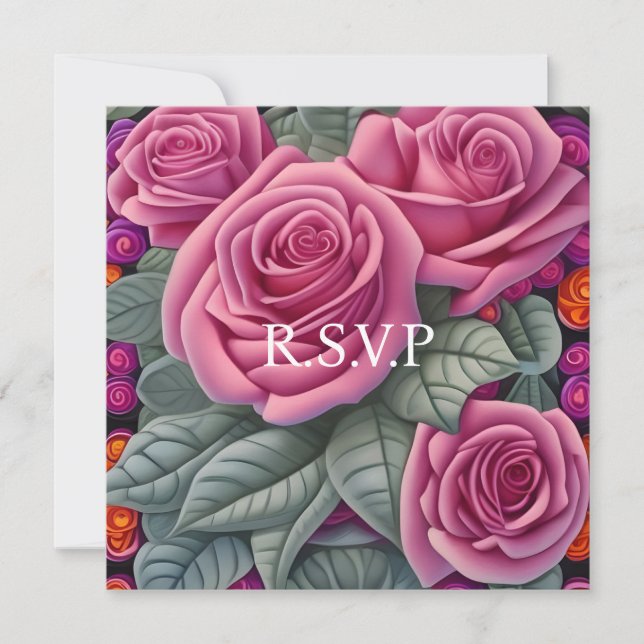 Delicate Pastel Pink Wedding Roses  (Front)