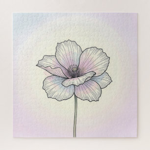 Delicate Pastel Poppy Flower Jigsaw Puzzle