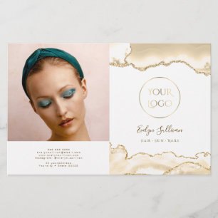 delicate peach agate bifold brochure