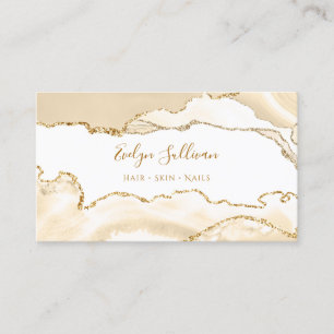 delicate peach agate business card