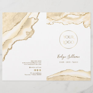 delicate peach agate service menu brochure